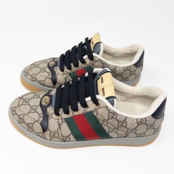 Gucci Screener Low Top GG Supreme Mens Sneaker Size UK 5.5 EU 39.5 US 6 - Picture 2 of 10